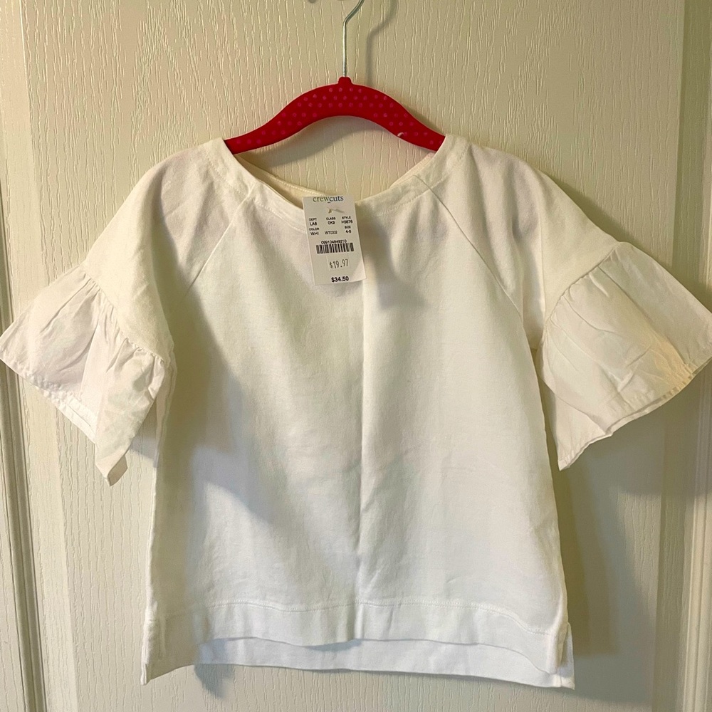 Girls 4-5 Crew Cuts White Shirt